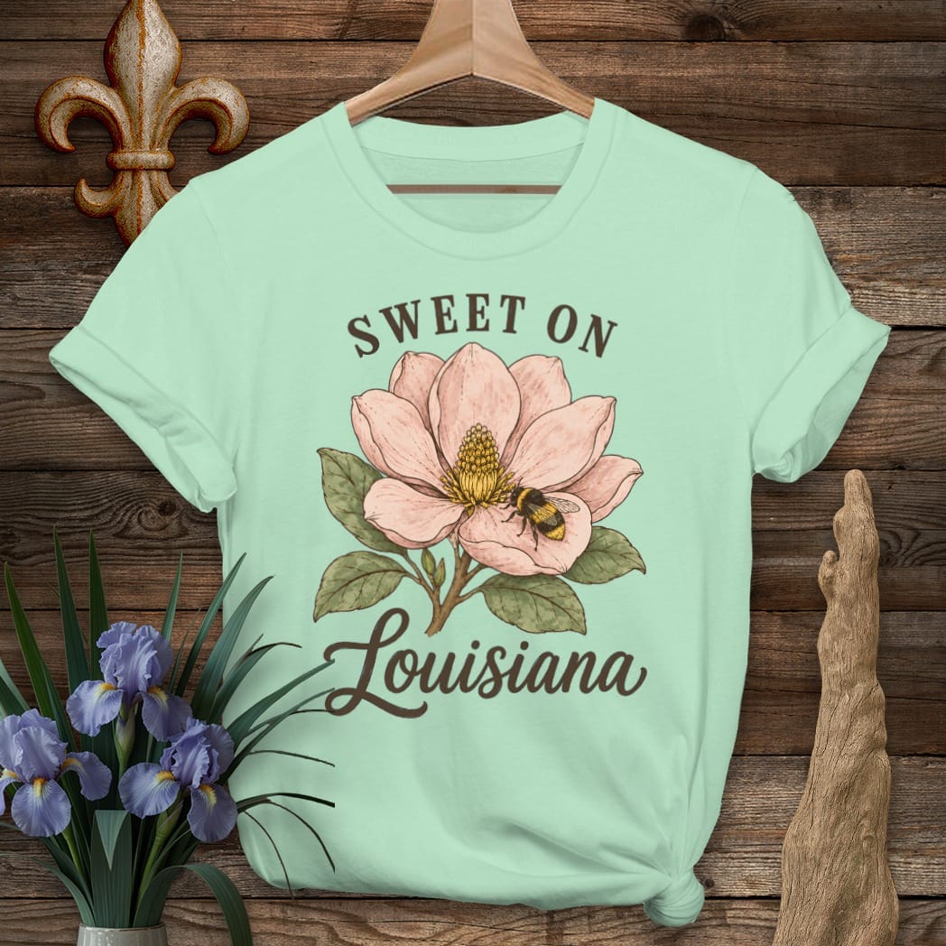 S / Mint Green Louisiana Sweet on Louisiana T-Shirt by Laissez Faire Wear