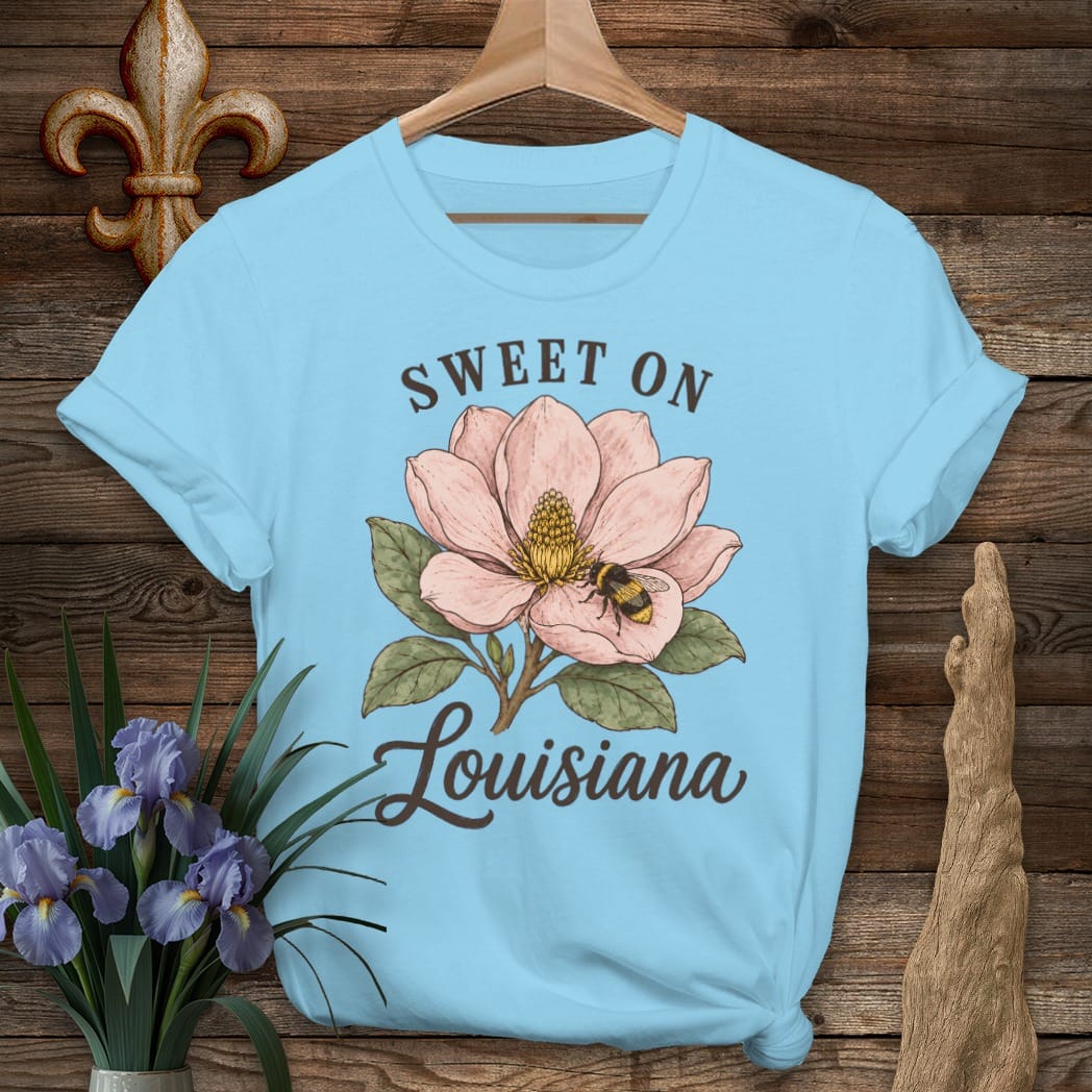 S / Sky Louisiana Sweet on Louisiana T-Shirt by Laissez Faire Wear