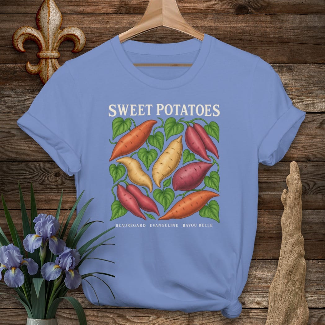S / Iris Louisiana Sweet Potato T-Shirt by Laissez Faire Wear