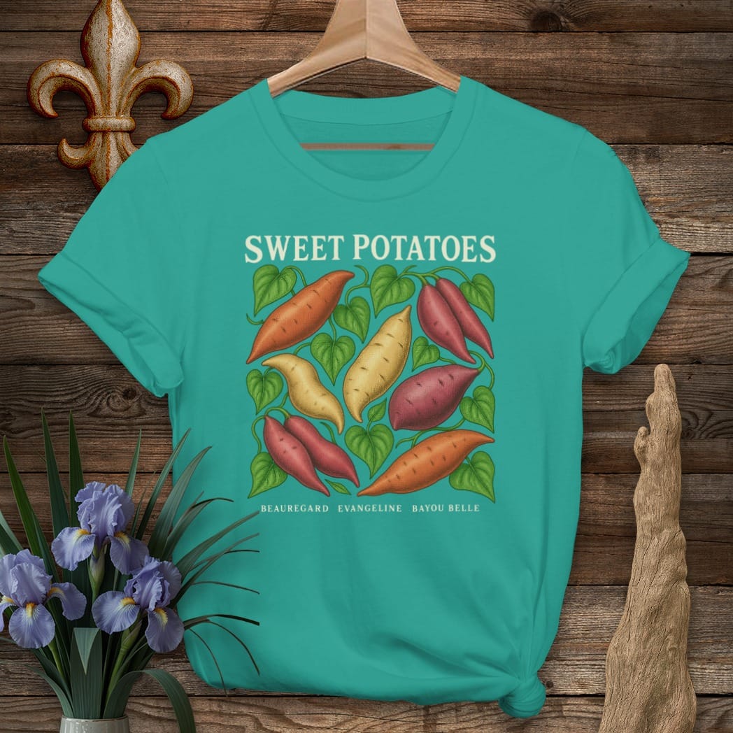 S / Jade Dome Louisiana Sweet Potato T-Shirt by Laissez Faire Wear