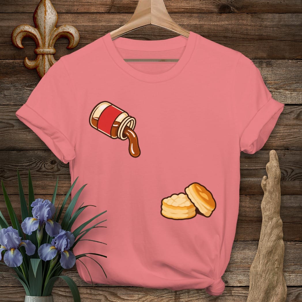 S / Coral Silk Louisiana Syrup Takes Its Time T-Shirt by Laissez Faire Wear