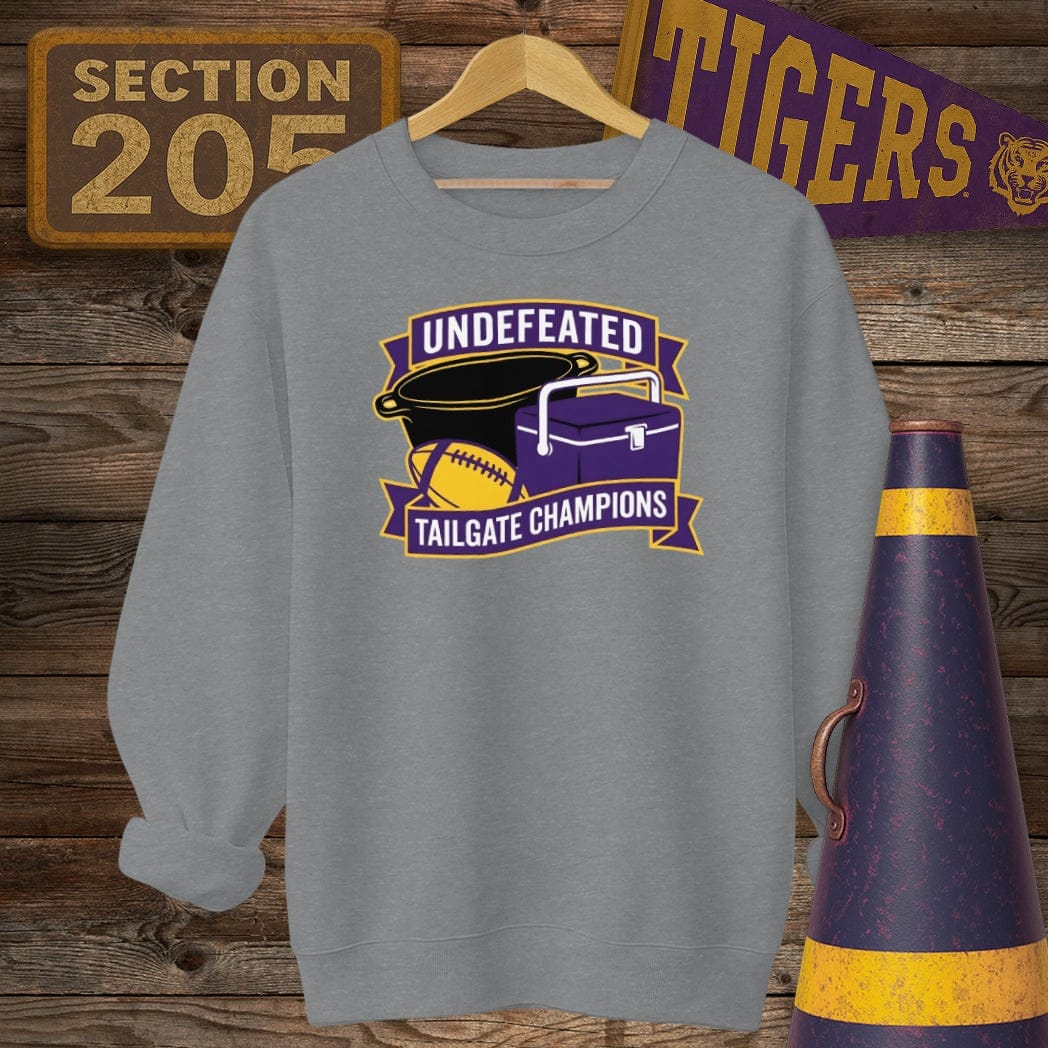 S / Graphite Heather Louisiana Tailgate Champions Sweatshirt by Laissez Faire Wear