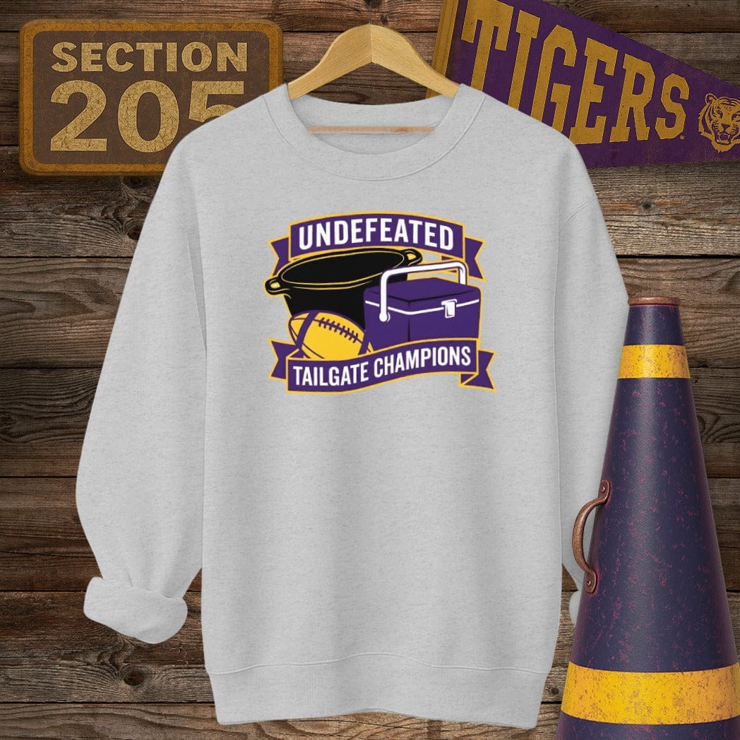 S / Sport Grey Louisiana Tailgate Champions Sweatshirt by Laissez Faire Wear