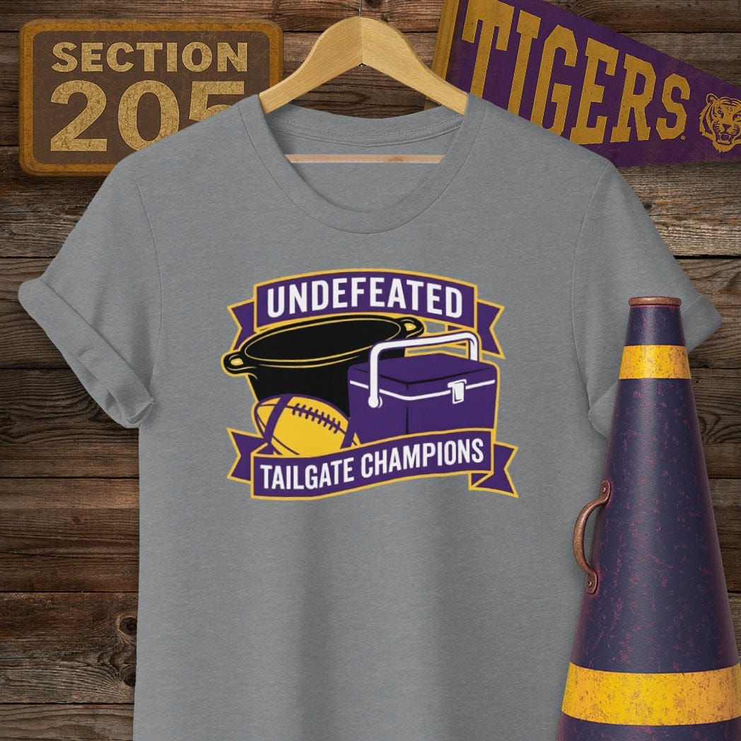 S / Graphite Heather Louisiana Tailgate Champions T-Shirt by Laissez Faire Wear