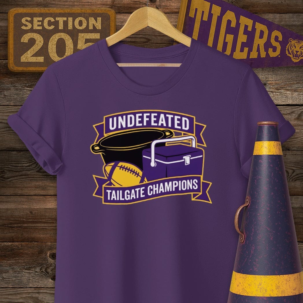 S / Purple Louisiana Tailgate Champions T-Shirt by Laissez Faire Wear