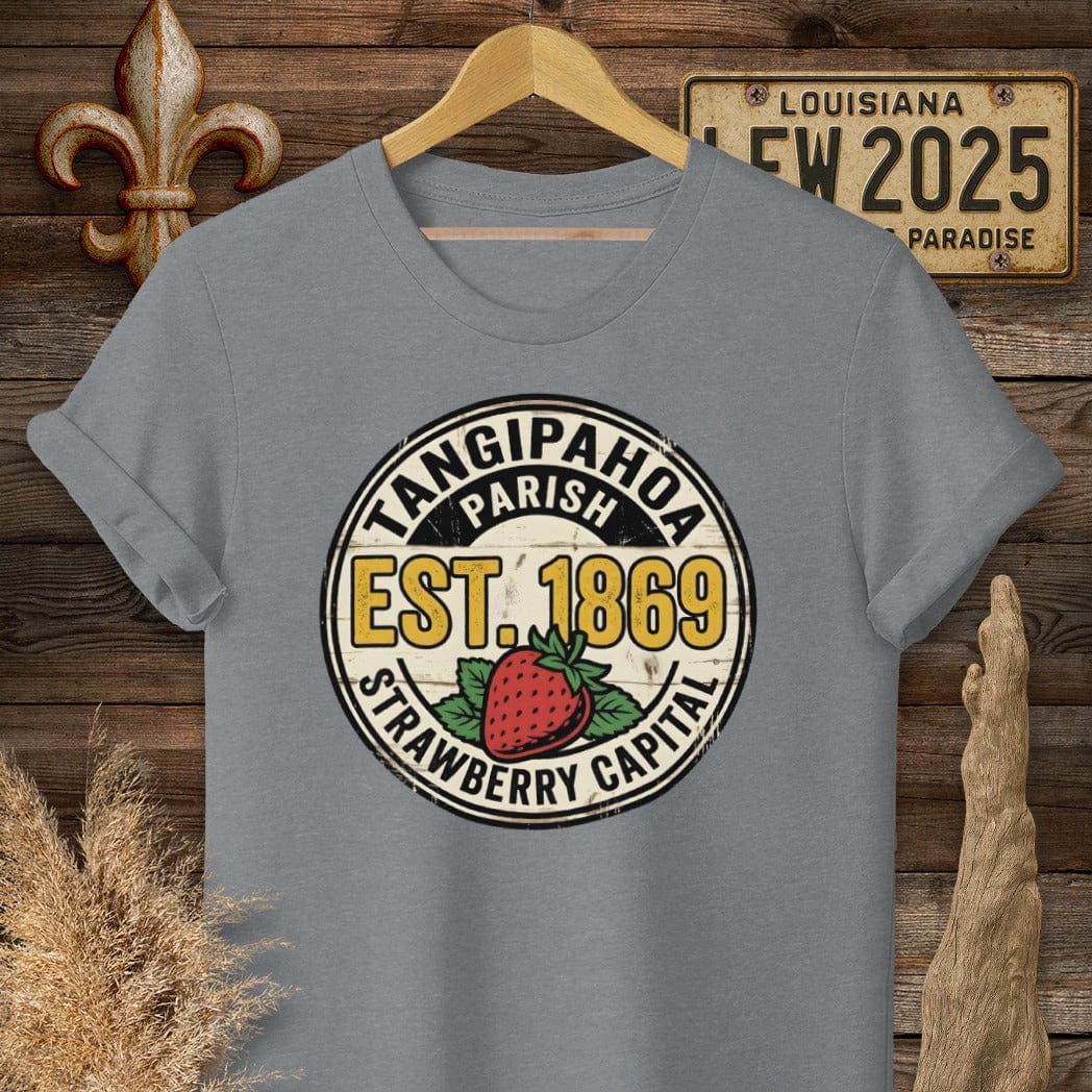 S / Graphite Heather Louisiana Tangipahoa Parish T-Shirt by Laissez Faire Wear