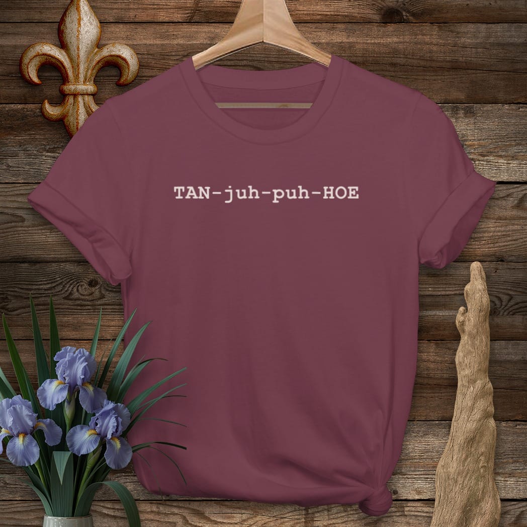 S / Maroon Louisiana Tangipahoa Pronunciation T-Shirt by Laissez Faire Wear