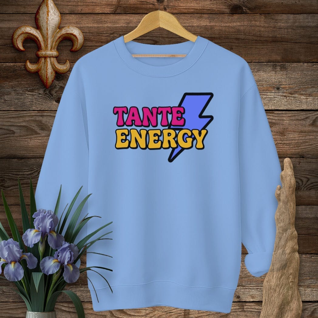 S / Carolina Blue Louisiana Tante Energy Sweatshirt by Laissez Faire Wear