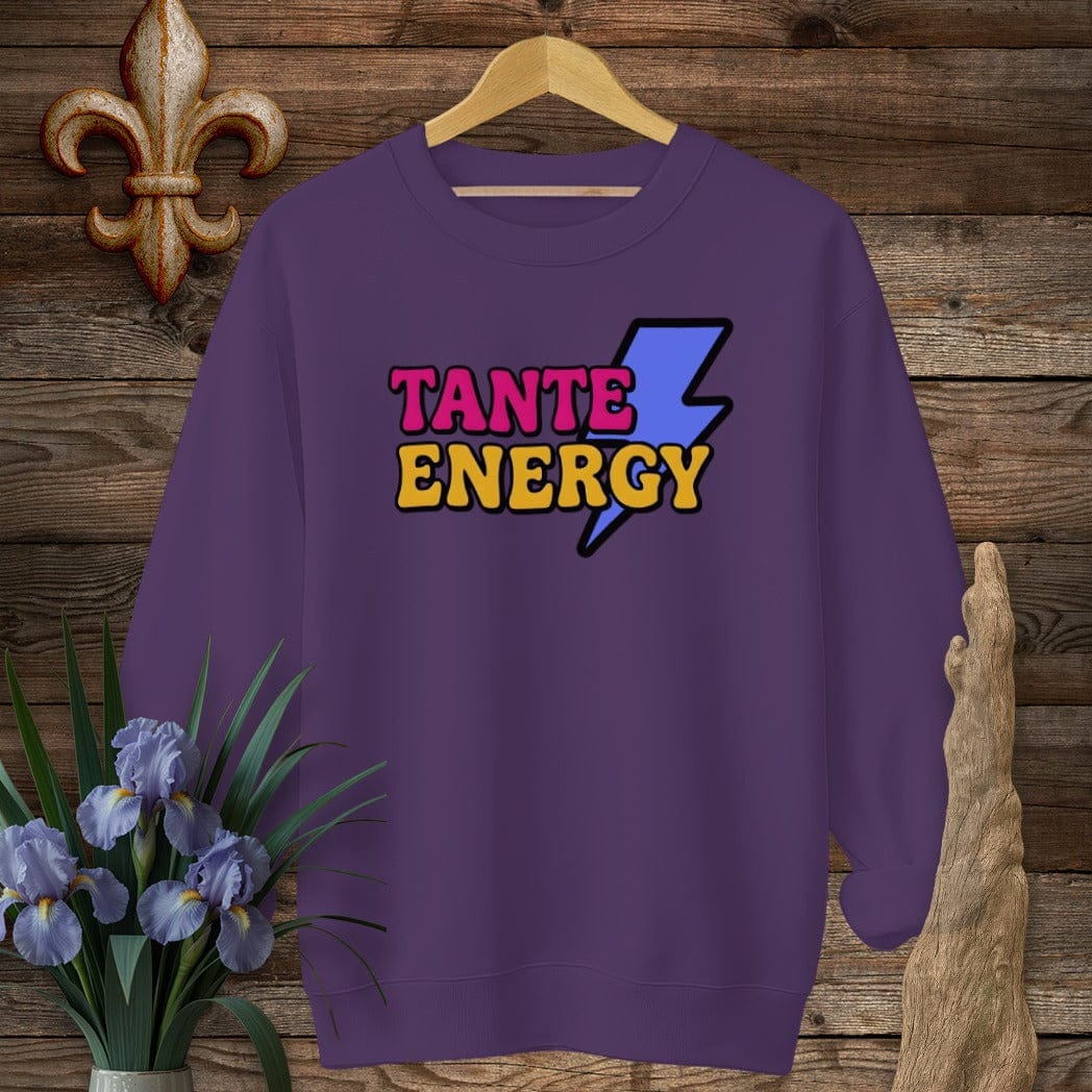 S / Purple Louisiana Tante Energy Sweatshirt by Laissez Faire Wear