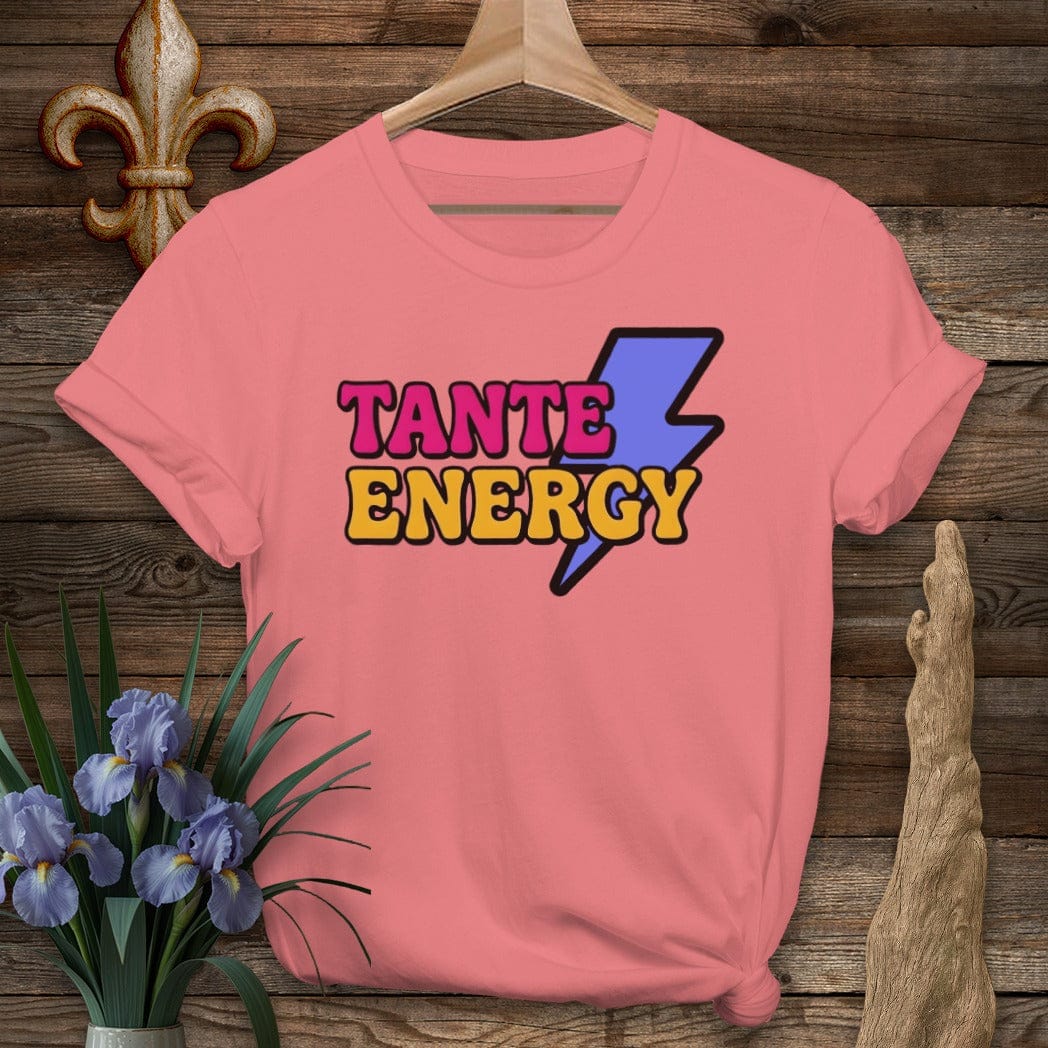S / Coral Silk Louisiana Tante Energy T-Shirt by Laissez Faire Wear