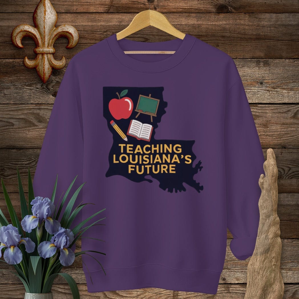 S / Purple Louisiana Teaching Louisiana's Future Sweatshirt by Laissez Faire Wear