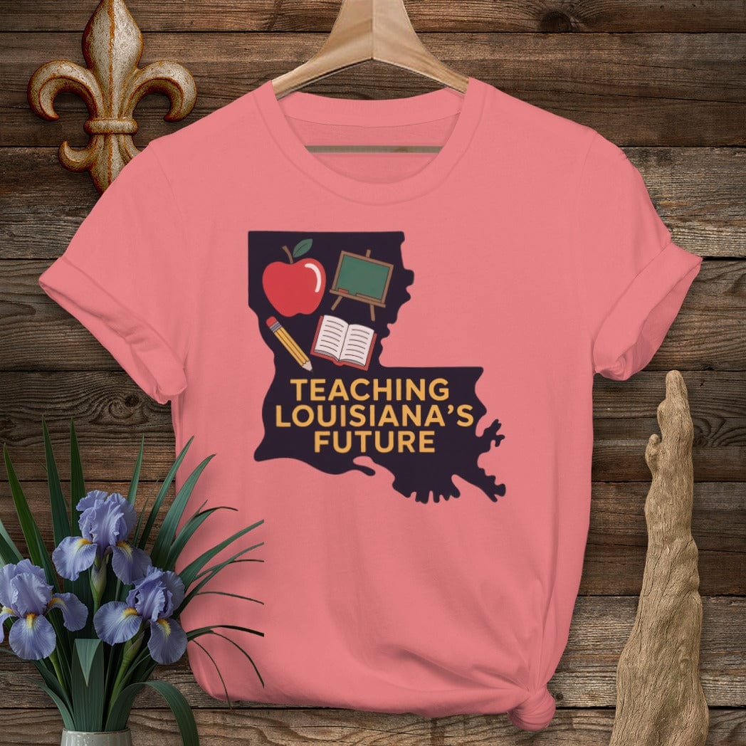 S / Coral Silk Louisiana Teaching Louisiana's Future T-Shirt by Laissez Faire Wear