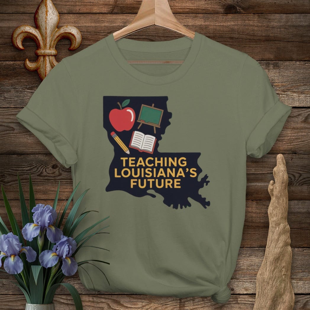 S / Military Green Louisiana Teaching Louisiana's Future T-Shirt by Laissez Faire Wear