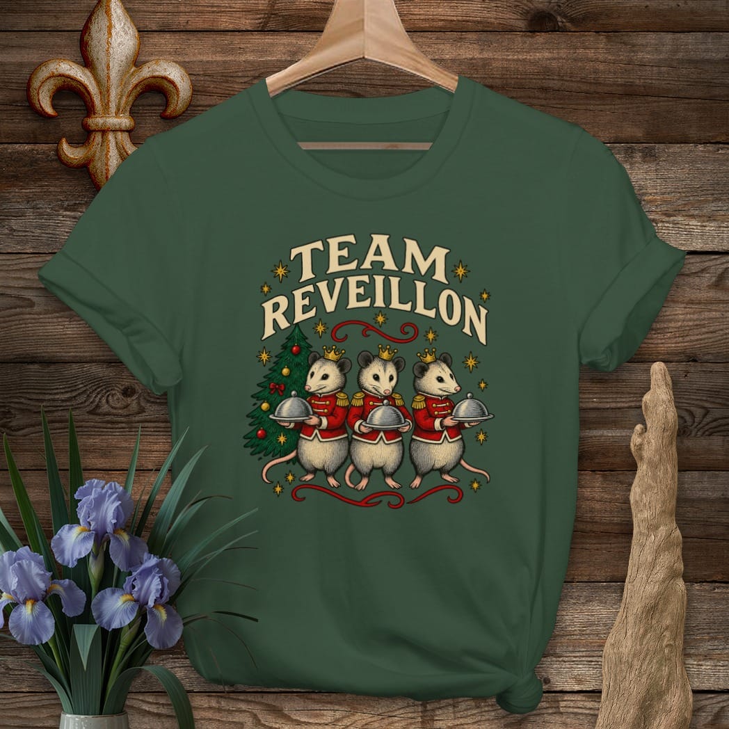 S / Forest Green Louisiana Team Reveillon T-Shirt by Laissez Faire Wear