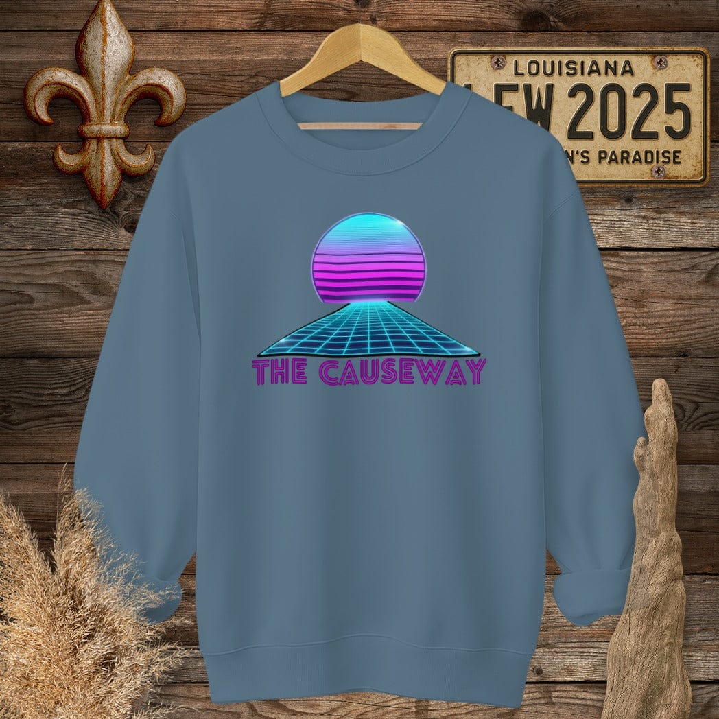 S / Indigo Blue Louisiana The Causeway Sweatshirt by Laissez Faire Wear