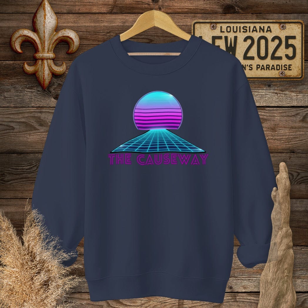 S / Navy Louisiana The Causeway Sweatshirt by Laissez Faire Wear