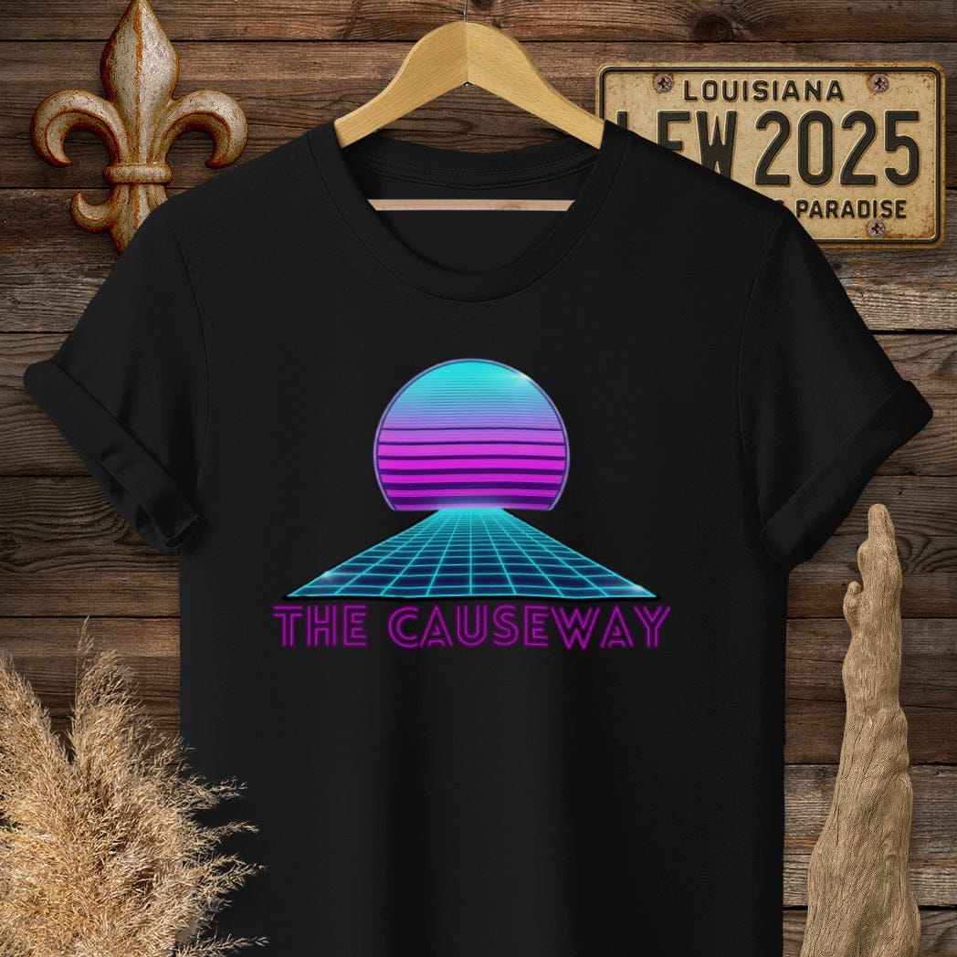 S / Black Louisiana The Causeway T-Shirt by Laissez Faire Wear
