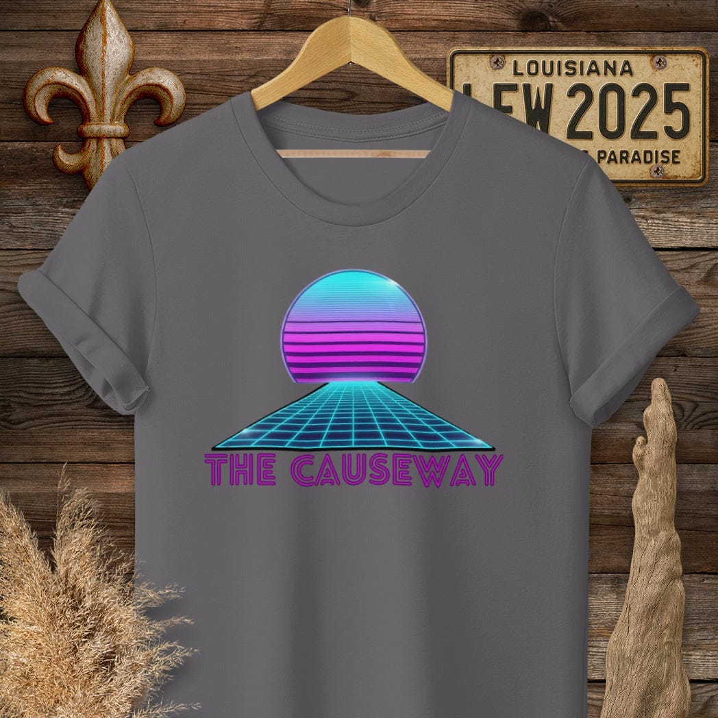 S / Charcoal Louisiana The Causeway T-Shirt by Laissez Faire Wear