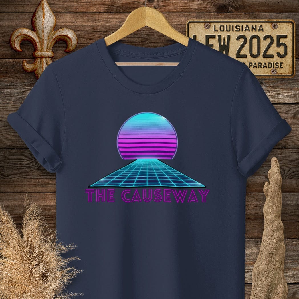 S / Navy Louisiana The Causeway T-Shirt by Laissez Faire Wear