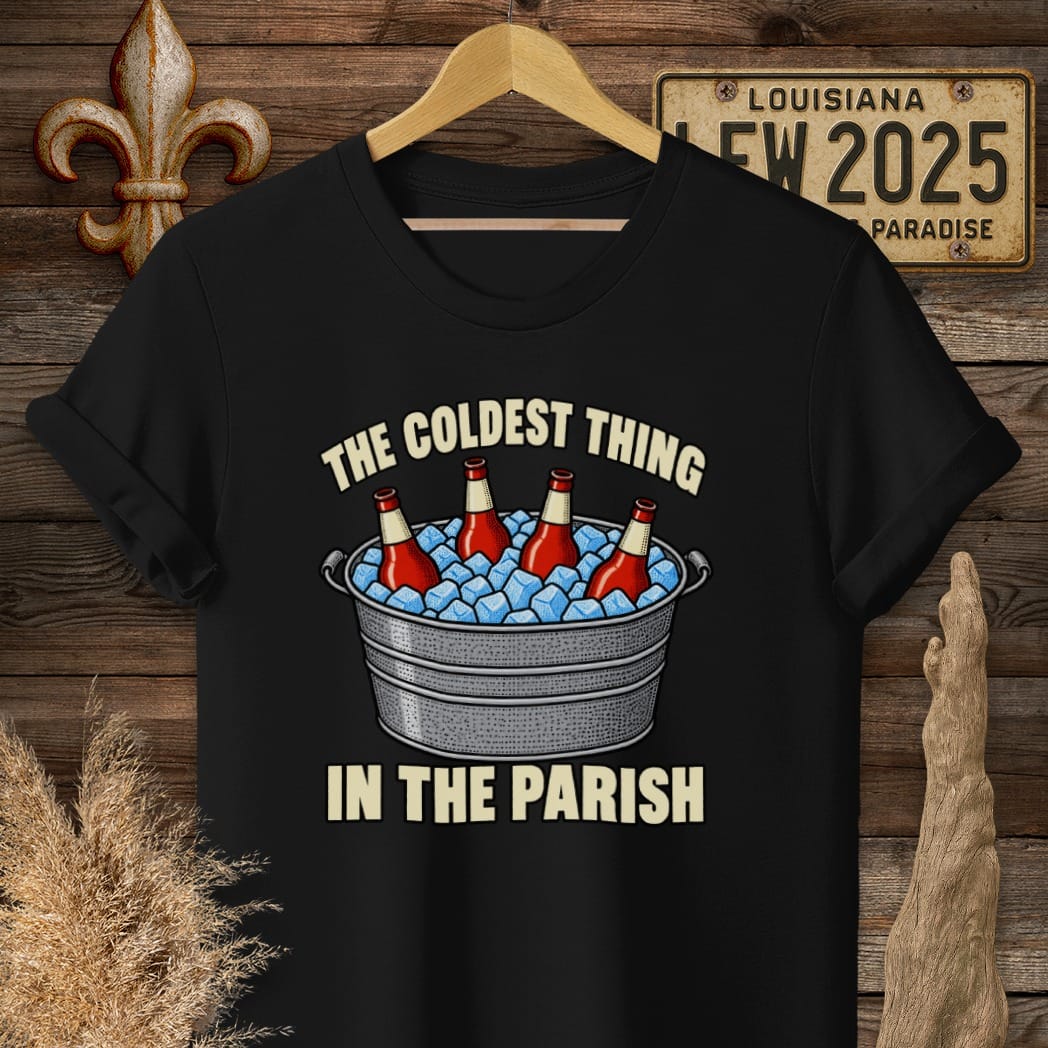 S / Black Louisiana The Coldest Thing T-Shirt by Laissez Faire Wear