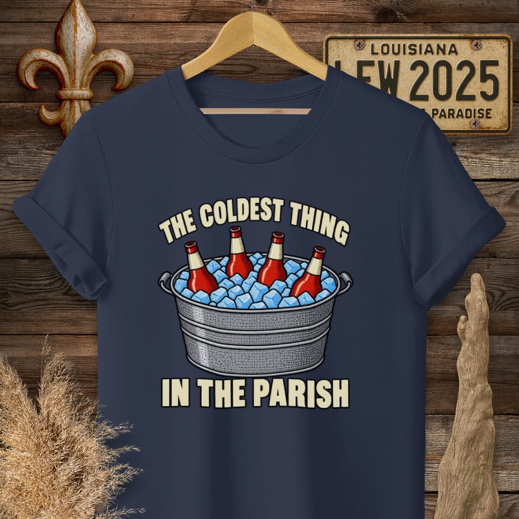 S / Navy Louisiana The Coldest Thing T-Shirt by Laissez Faire Wear
