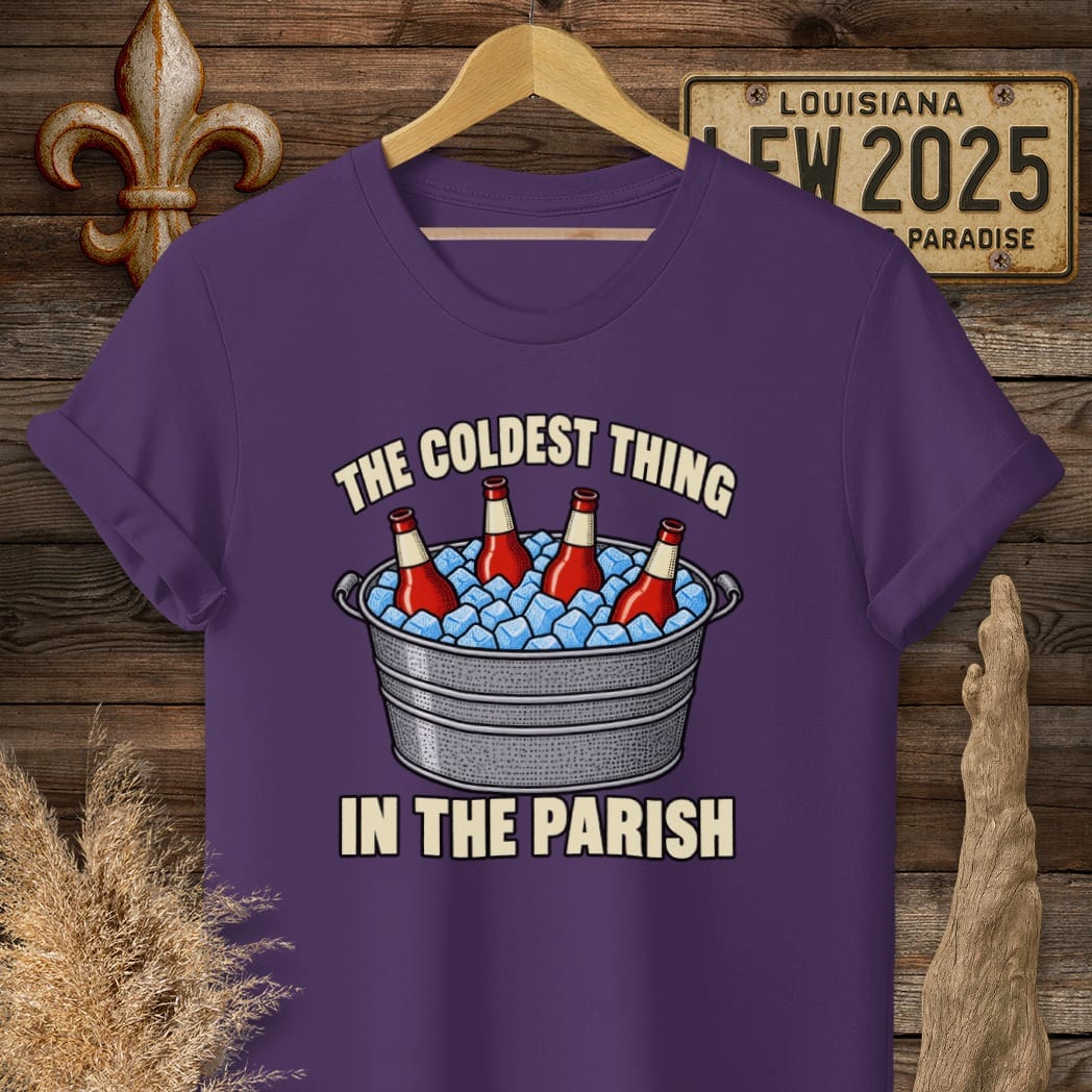 S / Purple Louisiana The Coldest Thing T-Shirt by Laissez Faire Wear