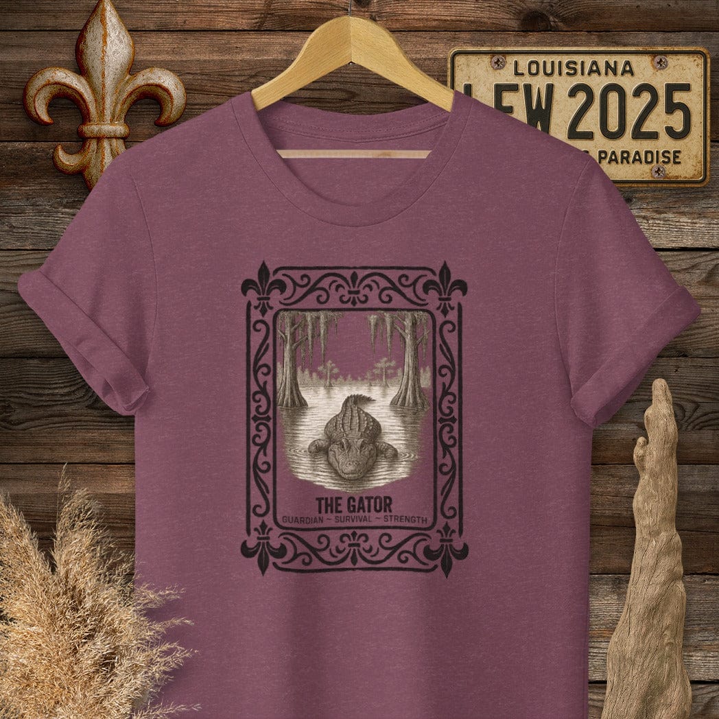 S / Heather Maroon Louisiana The Gator T-Shirt by Laissez Faire Wear