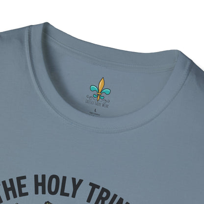 Louisiana "The Holy Trinity & The Pope" Cajun Cooking T-Shirt by Laissez Faire Wear