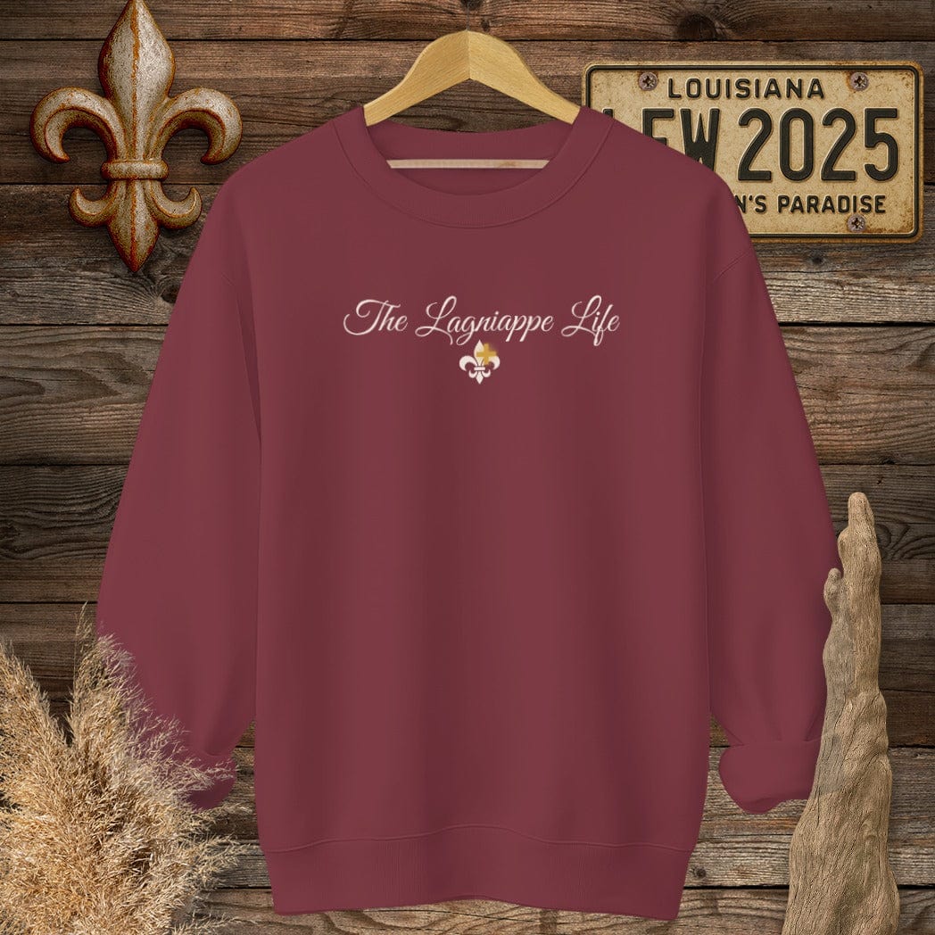 S / Garnet Louisiana The Lagniappe Life Sweatshirt by Laissez Faire Wear