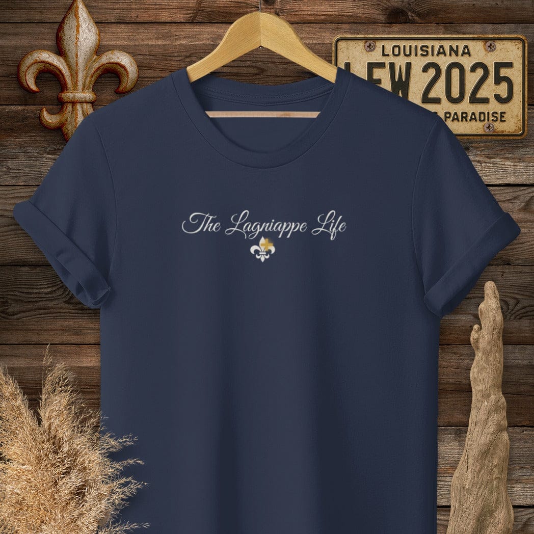 S / Navy Louisiana The Lagniappe Life T-Shirt by Laissez Faire Wear