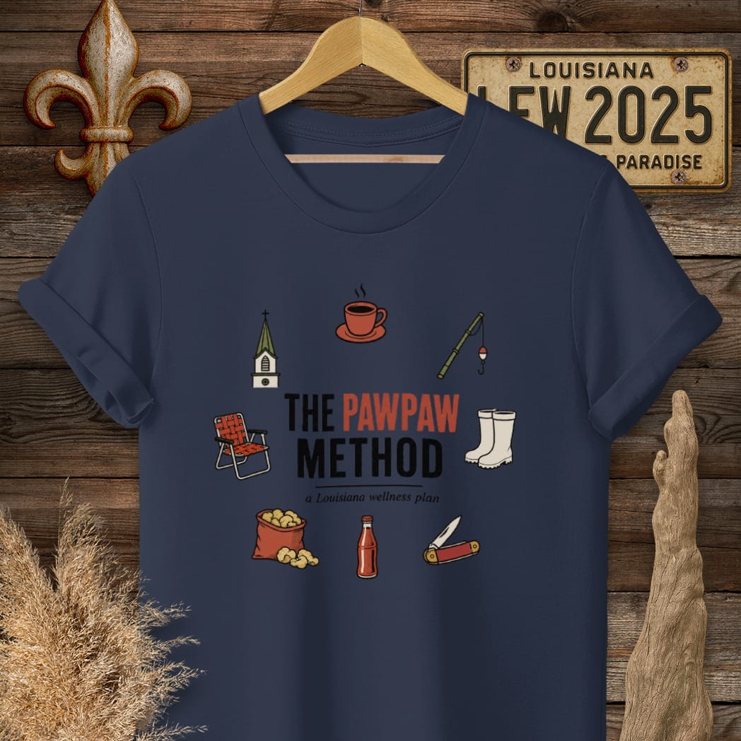 S / Navy Louisiana The PawPaw Method T-Shirt by Laissez Faire Wear