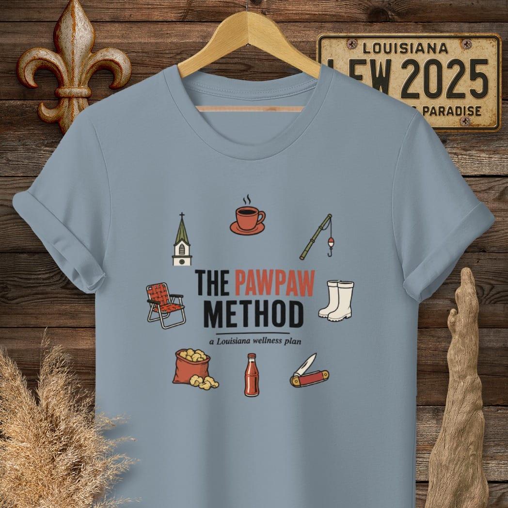 S / Stone Blue Louisiana The PawPaw Method T-Shirt by Laissez Faire Wear