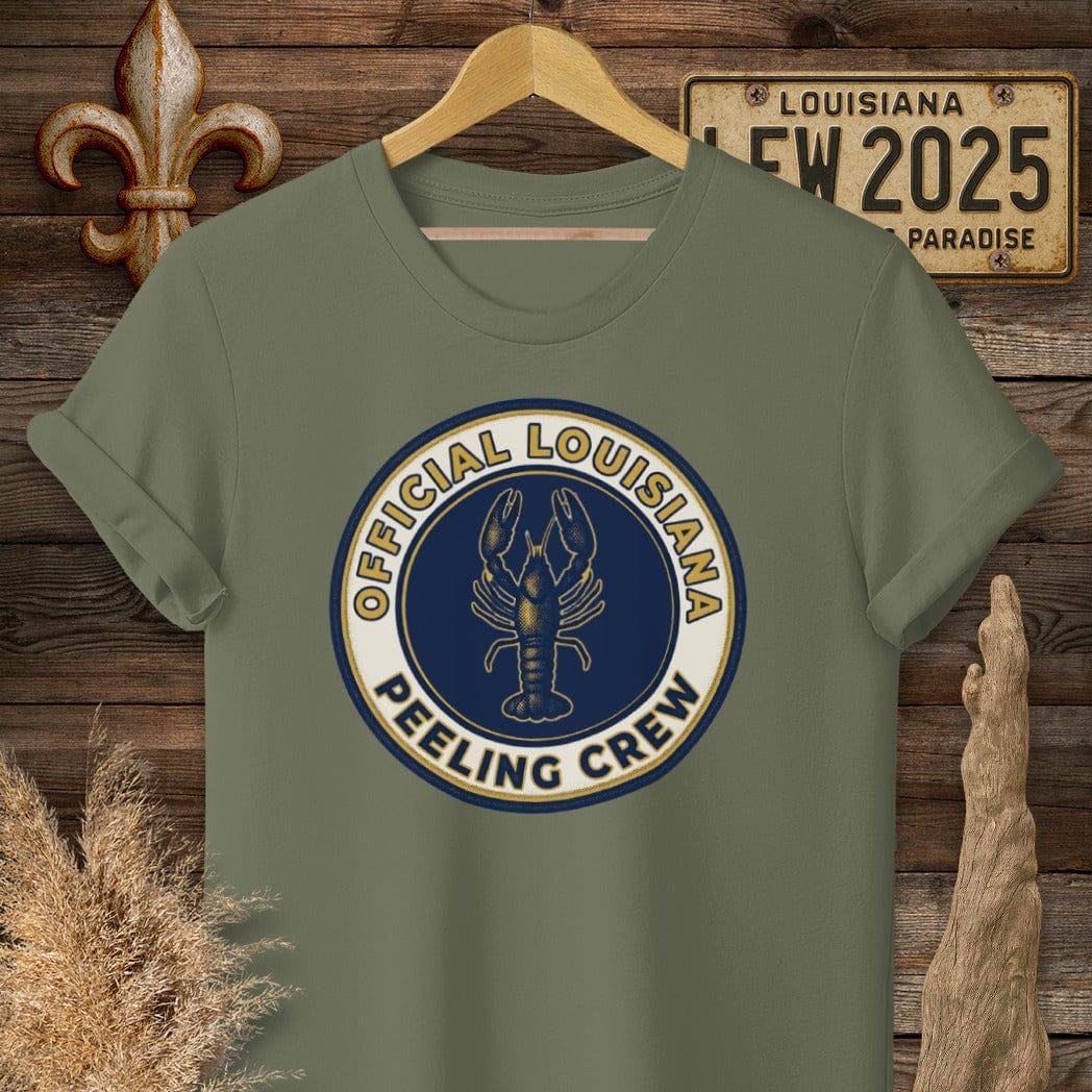 S / Military Green Louisiana The Peeling Crew T-Shirt by Laissez Faire Wear