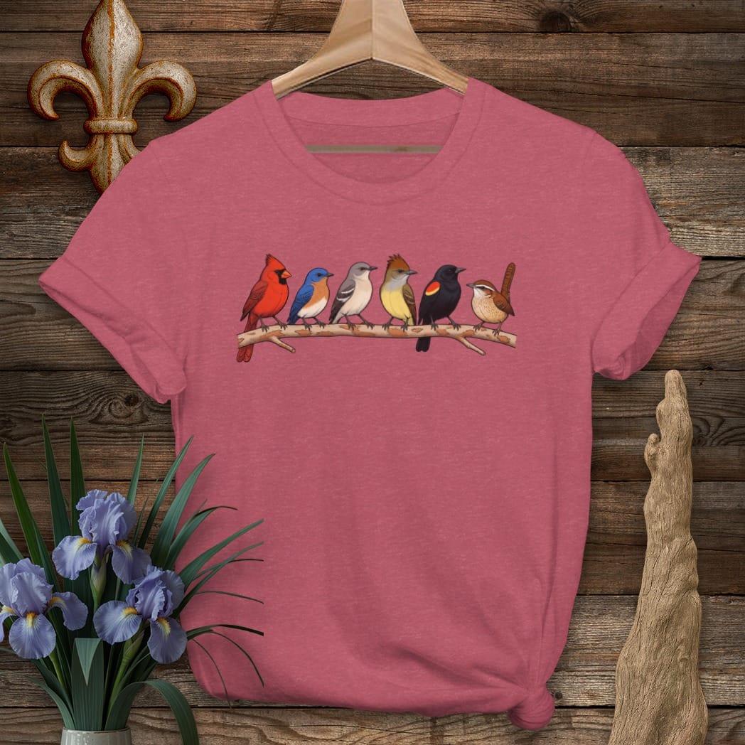 S / Heather Cardinal Louisiana The Yard Birds T-Shirt by Laissez Faire Wear