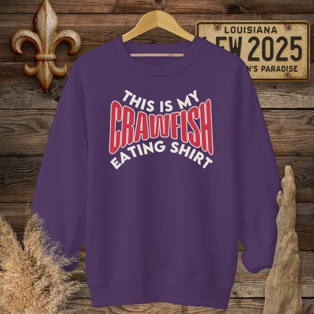 S / Purple Louisiana This is My Crawfish Eating Shirt Funny Sweatshirt by Laissez Faire Wear
