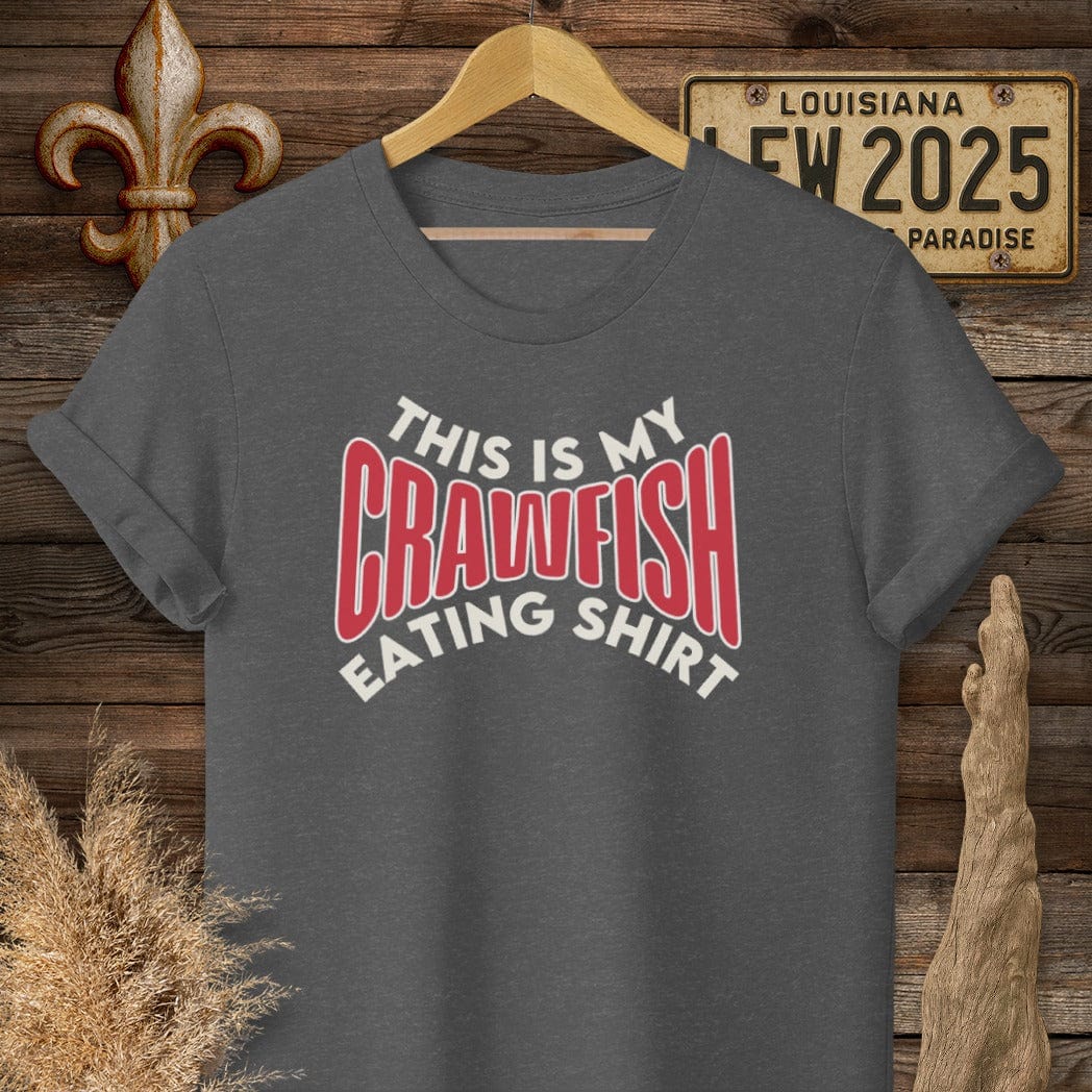 S / Dark Heather Louisiana This is My Crawfish Eating Shirt Funny T-Shirt by Laissez Faire Wear