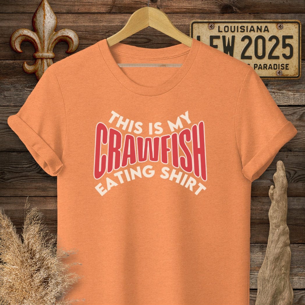 S / Heather Orange Louisiana This is My Crawfish Eating Shirt Funny T-Shirt by Laissez Faire Wear