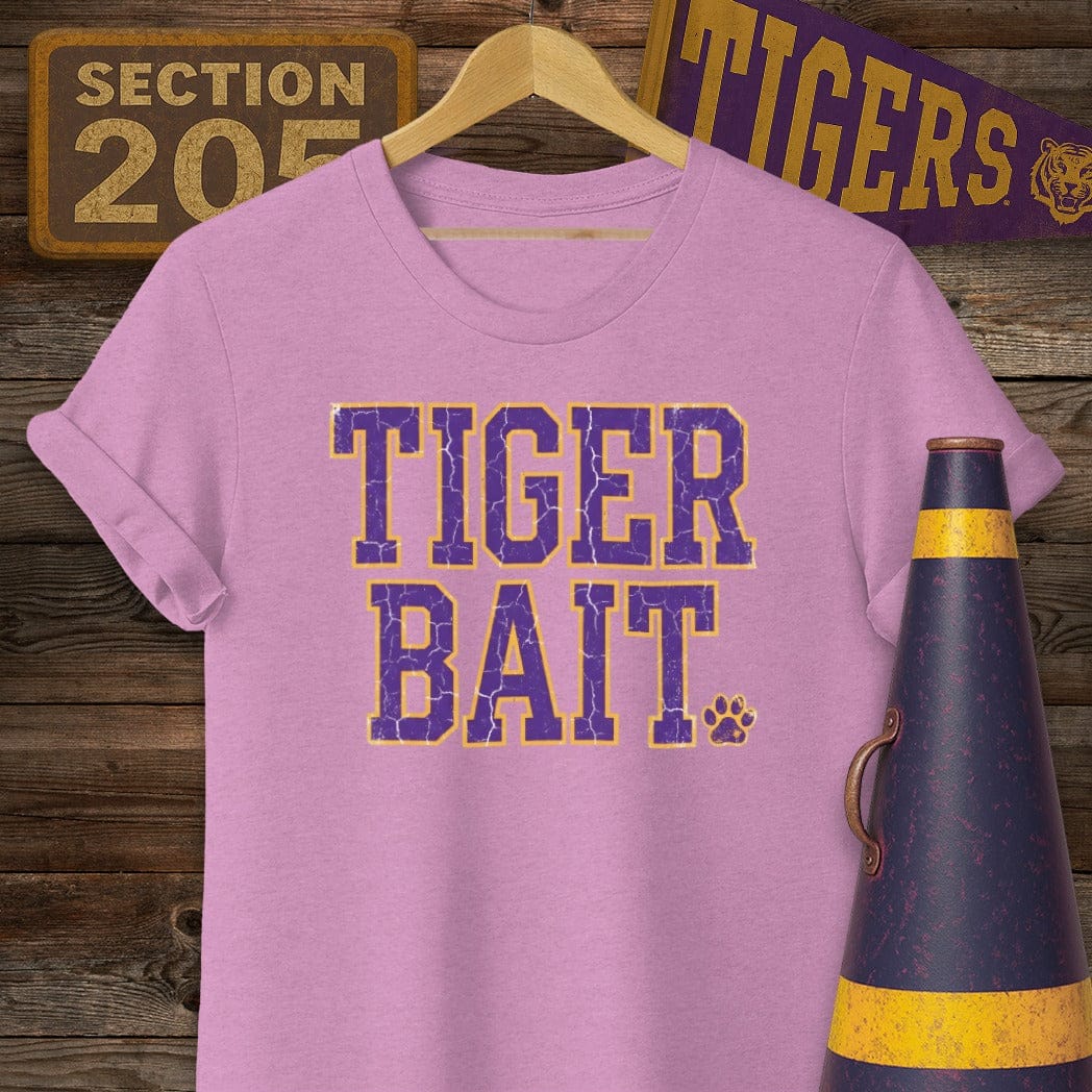 S / Heather Radiant Orchid Louisiana Tiger Bait T-Shirt by Laissez Faire Wear