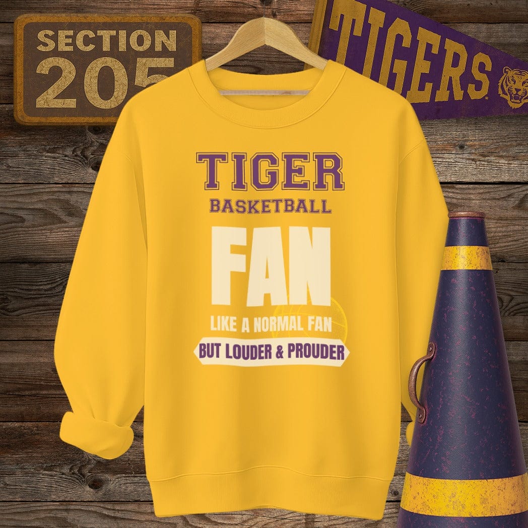 S / Gold Louisiana Tiger Basketball Fan Sweatshirt by Laissez Faire Wear