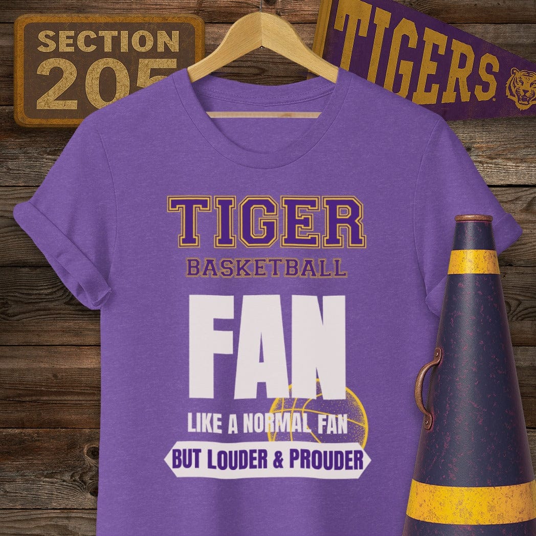 S / Heather Purple Louisiana Tiger Basketball Fan T-Shirt by Laissez Faire Wear