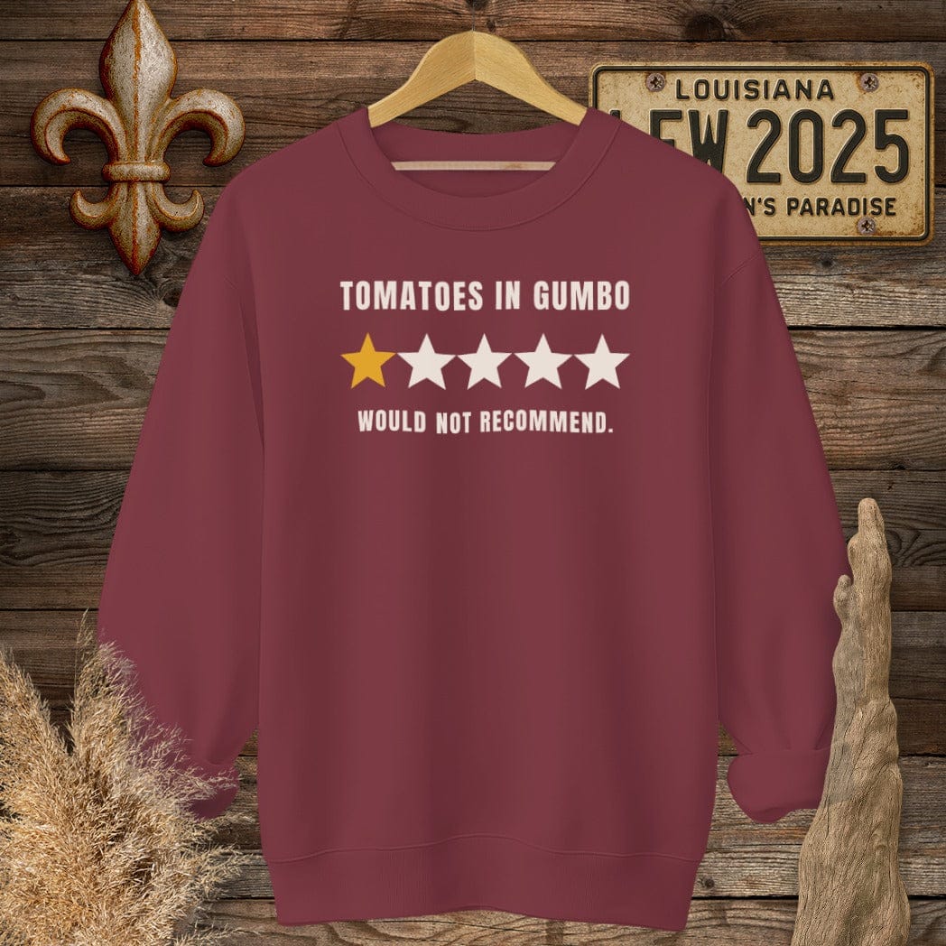 S / Garnet Louisiana Tomatoes in Gumbo Sweatshirt by Laissez Faire Wear