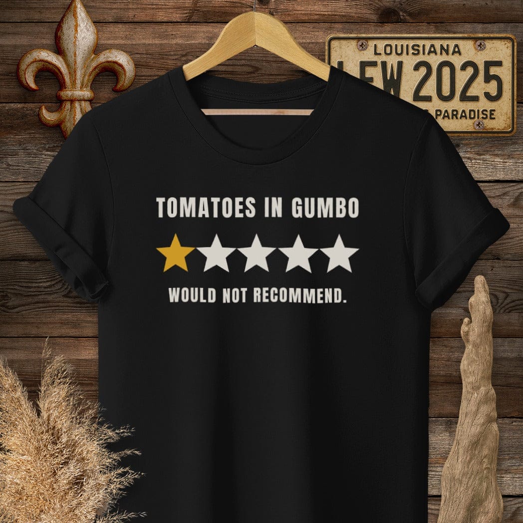 S / Black Louisiana Tomatoes in Gumbo T-Shirt by Laissez Faire Wear