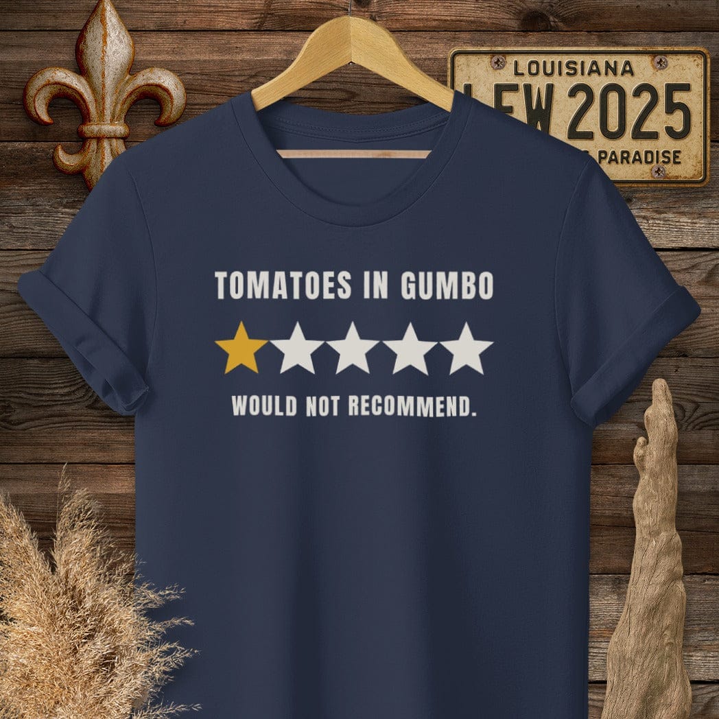 S / Navy Louisiana Tomatoes in Gumbo T-Shirt by Laissez Faire Wear