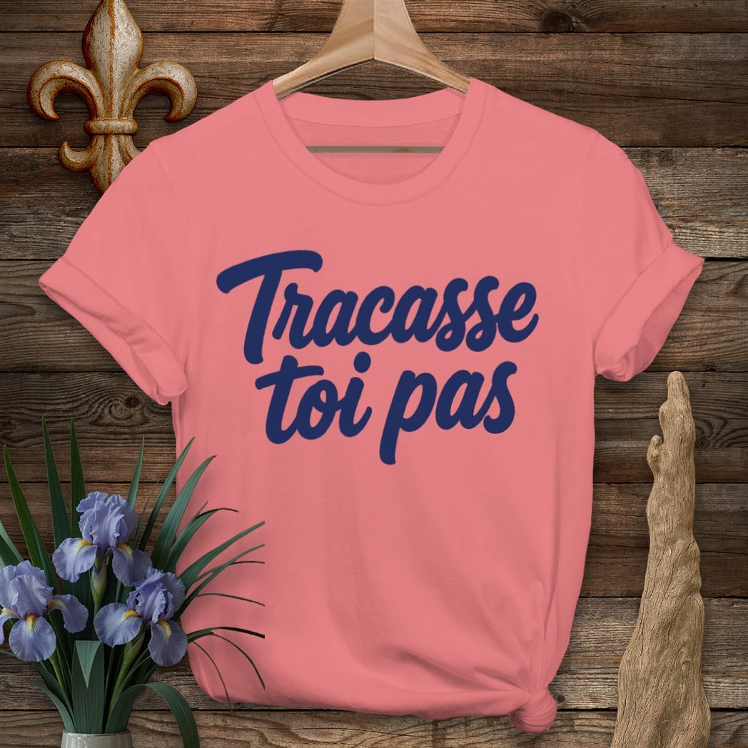 S / Coral Silk Louisiana Tracasse toi pas T-Shirt by Laissez Faire Wear