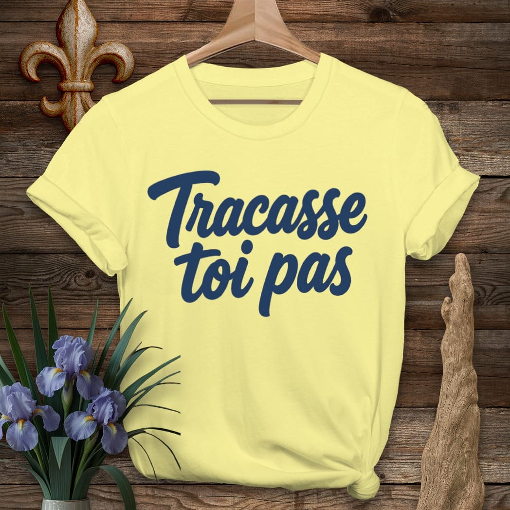 S / Cornsilk Louisiana Tracasse toi pas T-Shirt by Laissez Faire Wear