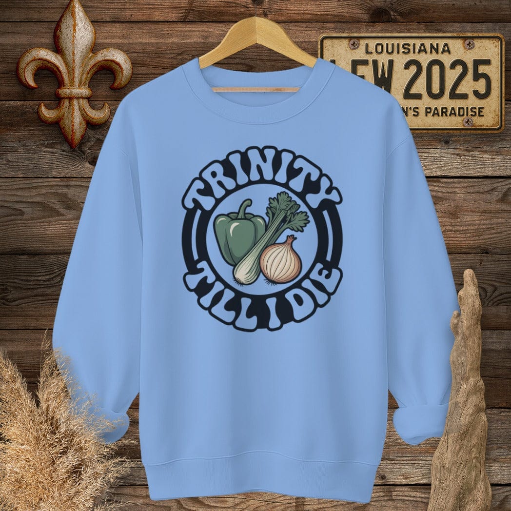 S / Carolina Blue Louisiana Trinity Till I Die Sweatshirt by Laissez Faire Wear