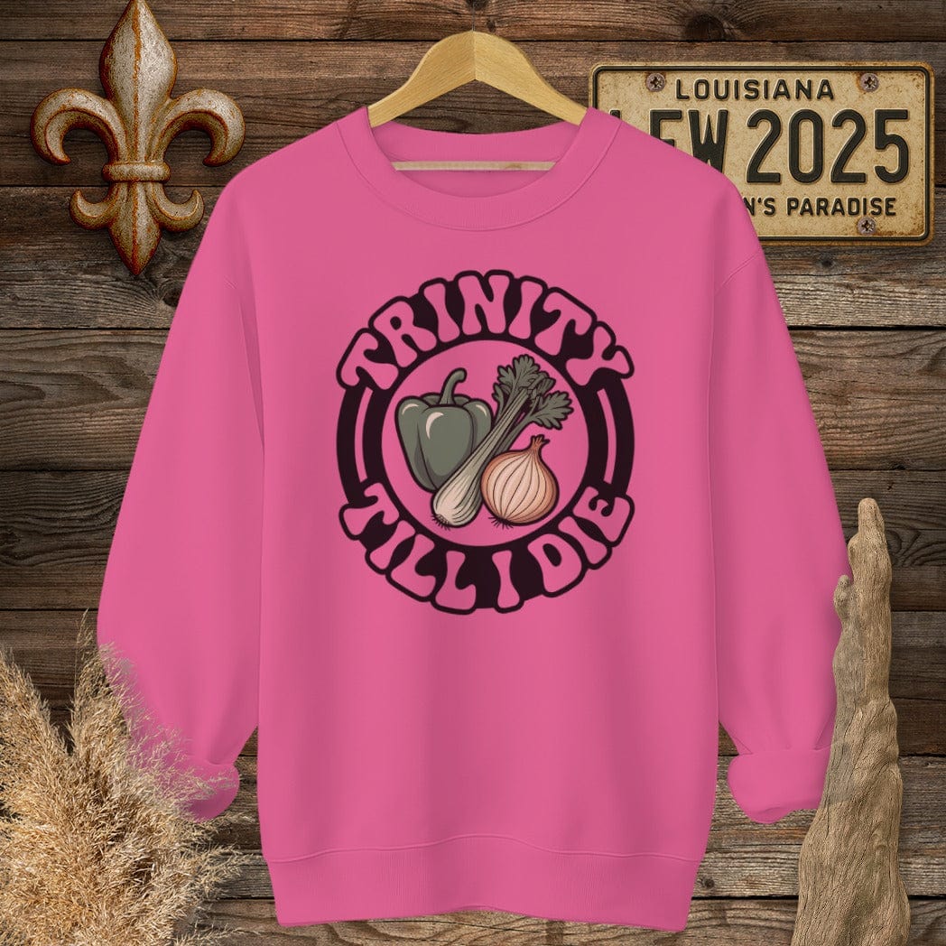 S / Heliconia Louisiana Trinity Till I Die Sweatshirt by Laissez Faire Wear