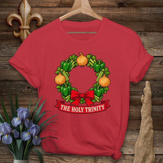 S / Cherry Red Louisiana Trinity Wreath T-Shirt by Laissez Faire Wear