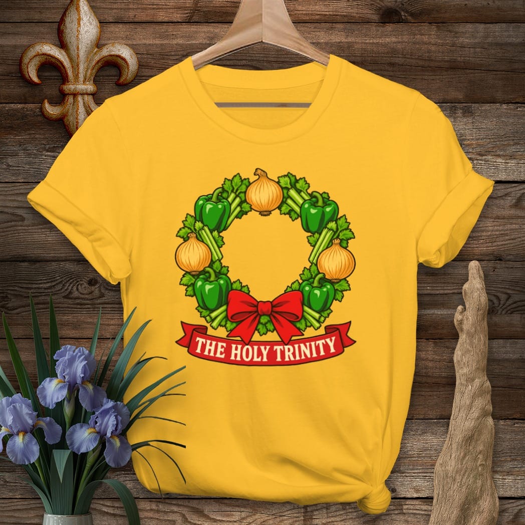 S / Gold Louisiana Trinity Wreath T-Shirt by Laissez Faire Wear
