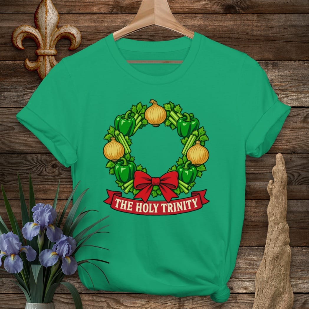 S / Kelly Green Louisiana Trinity Wreath T-Shirt by Laissez Faire Wear